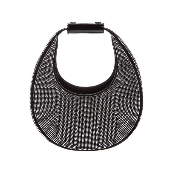 Staud Crystal Black Leather Embellished Hobo Bag - Picture 1 of 6